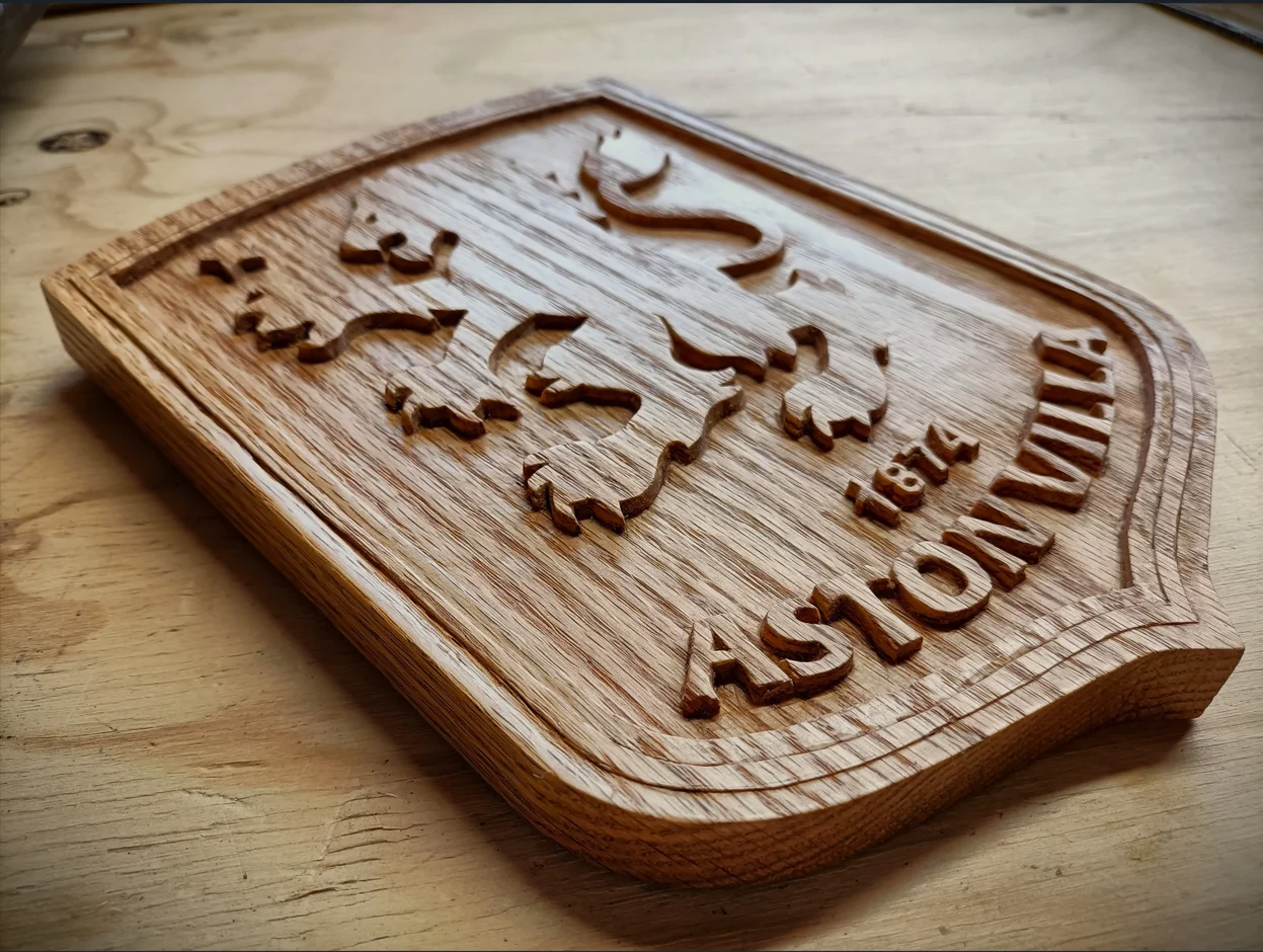 A custom Aston Villa F.C.football plaque